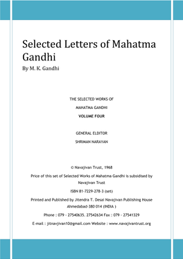 Selected Letters of Mahatma Gandhi by M