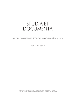 Orígenes Y Primera Historia De Villa Tevere. Los Edificios De La Sede Central Del Opus Dei En Roma (1947-1960) Alfredo Méndiz