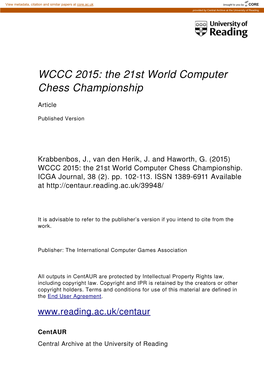 The 21St World Computer Chess Championship