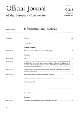 Official Journal C 218 Volume 35 of the European Communities 25 August 1992