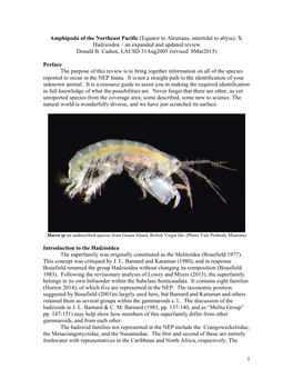 1 Amphipoda of the Northeast Pacific