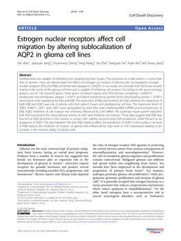 Estrogen Nuclear Receptors Affect Cell Migration by Altering