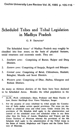 Scheduled Tribes and Tribal Legislation in Madhya Pradesh.PDF