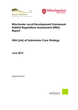 Habitats Regulations Assessment of the Local Plan Part 1