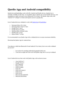 Qardio App and Android Compatibility