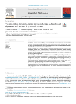 A Systematic Review T ∗ Alice Wickershama,C,D, , Daniel Leightleya, Marc Archera, Nicola T