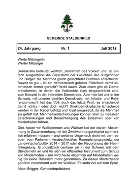 24. Jahrgang Nr. 1 Juli 2012