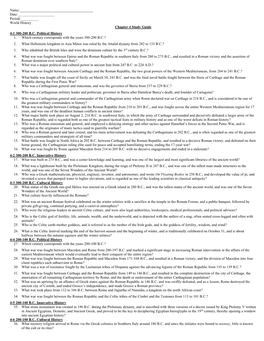 World History Chapter 4 Study Guide 4-1 300-200 B.C