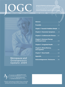 Menopause and Osteoporosis Update 2009