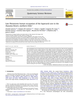 Late Pleistocene Human Occupation of the Hyperarid Core in the Atacama Desert, Northern Chileq