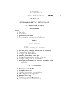 Chapter 8:02 Summary Jurisdiction (Offences) Act