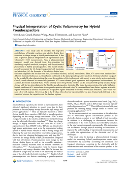 Physical Interpretation of Cyclic Voltammetry for Hybrid