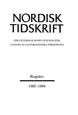 Nordisk Ti Dskri Ft