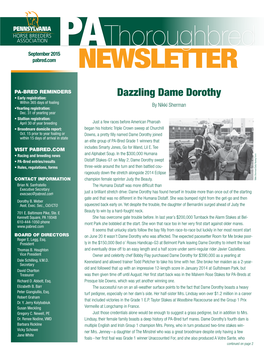 Pathoroughbred September 2015 Pabred.Com Newsletter