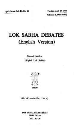 LOK SABHA DEBATES· (English Version)