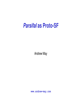 Parsifal As Proto-SF