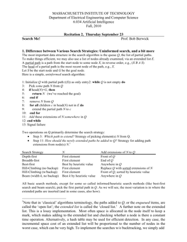 MASSACHUSETTS INSTITUTE of TECHNOLOGY Department of Electrical Engineering and Computer Science 6.034 Artificial Intelligence Fall, 2010