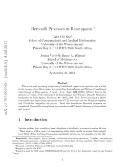 [Math.FA] 4 Jul 2017 Bernoulli Processes in Riesz Spaces