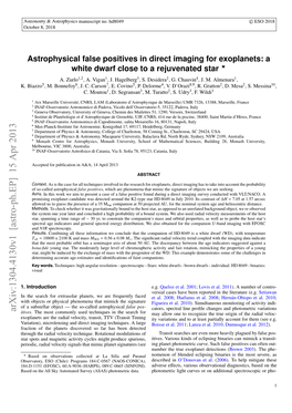 Astrophysical False Positives in Direct Imaging for Exoplanets: a White Dwarf Close to a Rejuvenated Star ? A