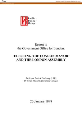 Report to the Government Office for London