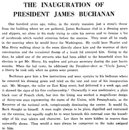 The Inauguration of President James Buchanan