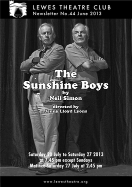 The Sunshine Boys by Neil Simon Directed by Jenny Lloyd Lyons