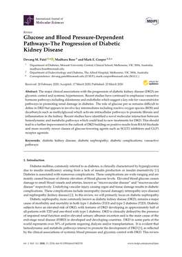 Glucose and Blood Pressure-Dependent Pathways–The Progression of Diabetic Kidney Disease