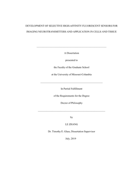 Development of Selective High-Affinity Fluorescent Sensors For