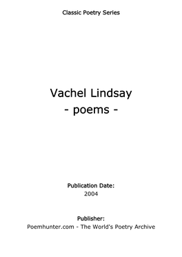 Vachel Lindsay - Poems