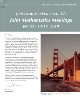 Joint Mathematics Meetings January 13-16, 2010