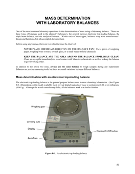 Mass Determination with Laboratory Balances