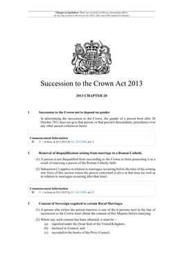 Succession to the Crown Act 2013