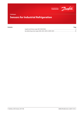 Shut-Off and Regulating Valves for Industrial Refrigeration Sensors For