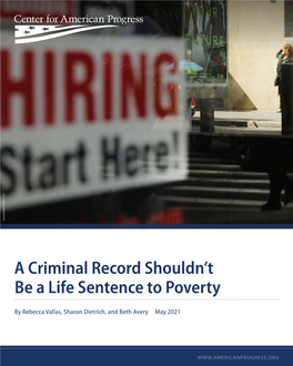 A Criminal Record Shouldn't Be a Life Sentence to Poverty