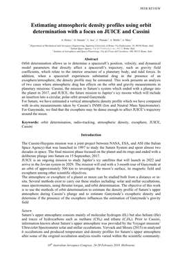 Estimating Atmospheric Density Profiles Using Orbit Determination with a Focus on JUICE and Cassini