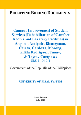 Campus Improvement of Student Services (Rehabilitation of Comfort Rooms and Lavatory Facilities) in Angono, Antipolo, Binangonan