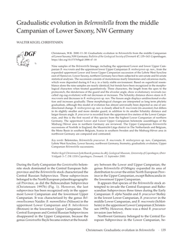 Gradualistic Evolution in Belemnitella from the Middle Campanian of Lower Saxony, NW Germany