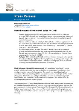 Three-Month-Sales-2021-Press-Release-En.Pdf