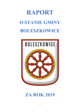Raport O Stanie Gminy Boleszkowice Za Rok 2019