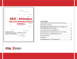 Boletín Epidemiológico No. 10 Del 2015