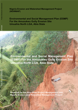 (ESMP) for the Amuzukwu Gully Erosion Site Umuahia North LGA, Abia State