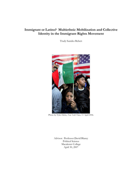 Immigrant Or Latino? Multiethnic Mobilization and Collective Identity in the Immigrant Rights Movement