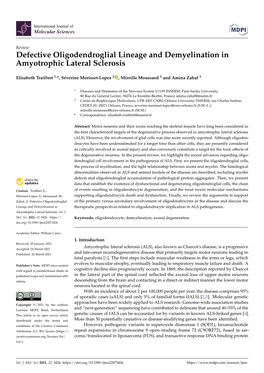 Defective Oligodendroglial Lineage and Demyelination in Amyotrophic Lateral Sclerosis