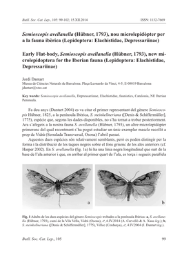 Semioscopis Avellanella (Hübner, 1793), Nou Microlepidòpter Per a La Fauna Ibèrica (Lepidoptera: Elachistidae, Depressariinae)