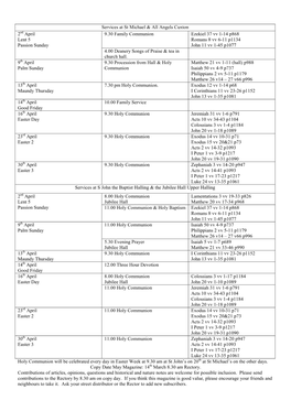 Services at St Michael & All Angels Cuxton 2Nd April Lent 5 Passion