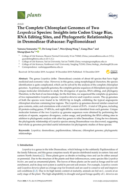 The Complete Chloroplast Genomes of Two Lespedeza Species: Insights