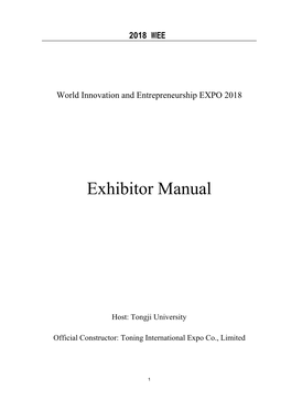 Exhibitor Manual