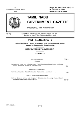 Tamil Nadu Government Gazette