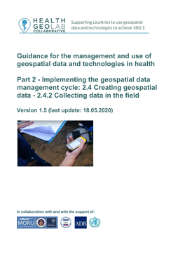 Guidance for the Management and Use of Geospatial Data and Technologies in Health