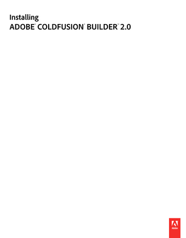 Installing Coldfusion Builder 2.0